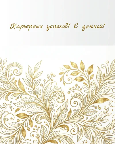поздравительная открытка — Карьерных успехов! С днюхой!